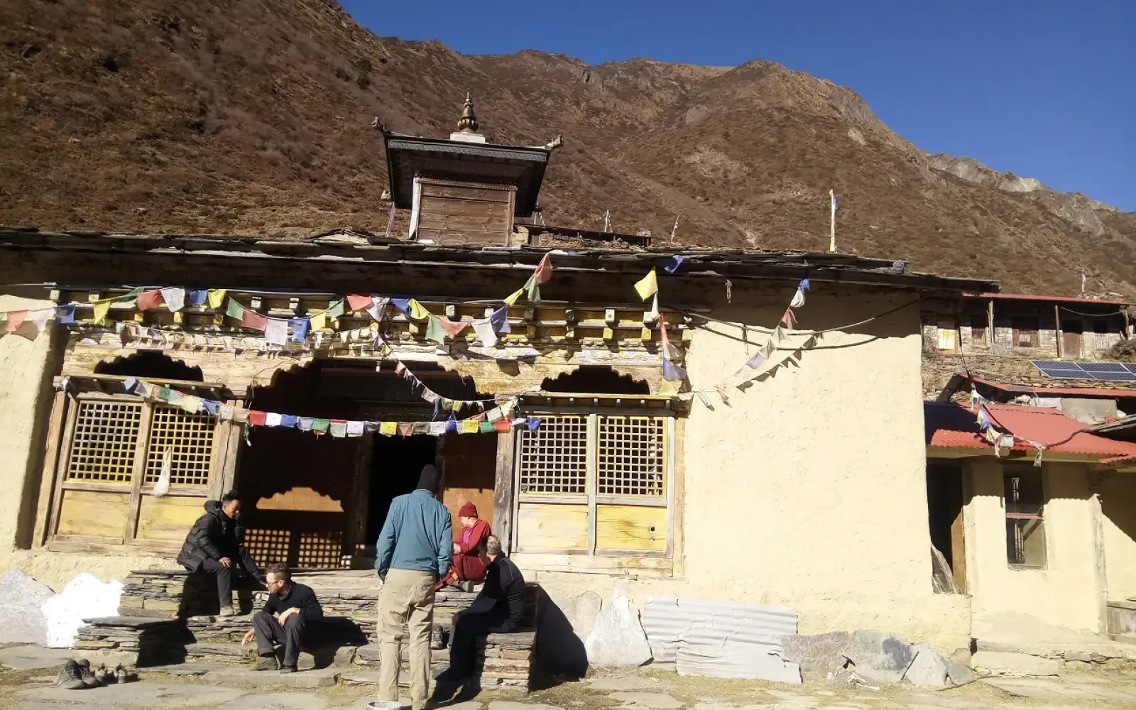 Tour manager sharing cultural insights with travelers