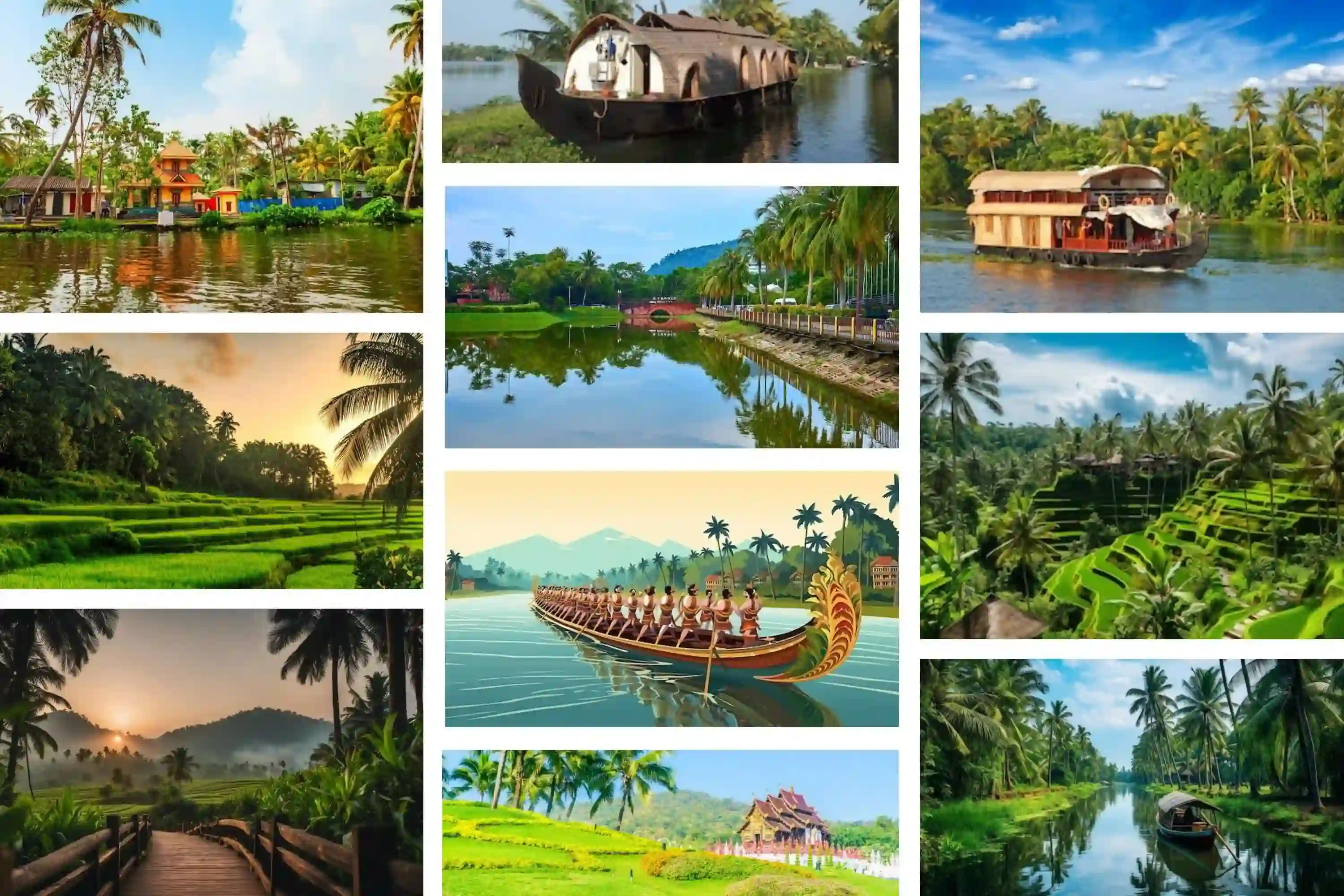 adventure tour Kerala backwaters and lush greenery